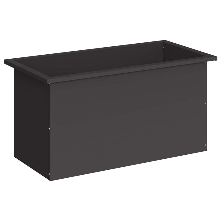 Plantekasse med LED Sort 40 x 80 x 40 cm Stål