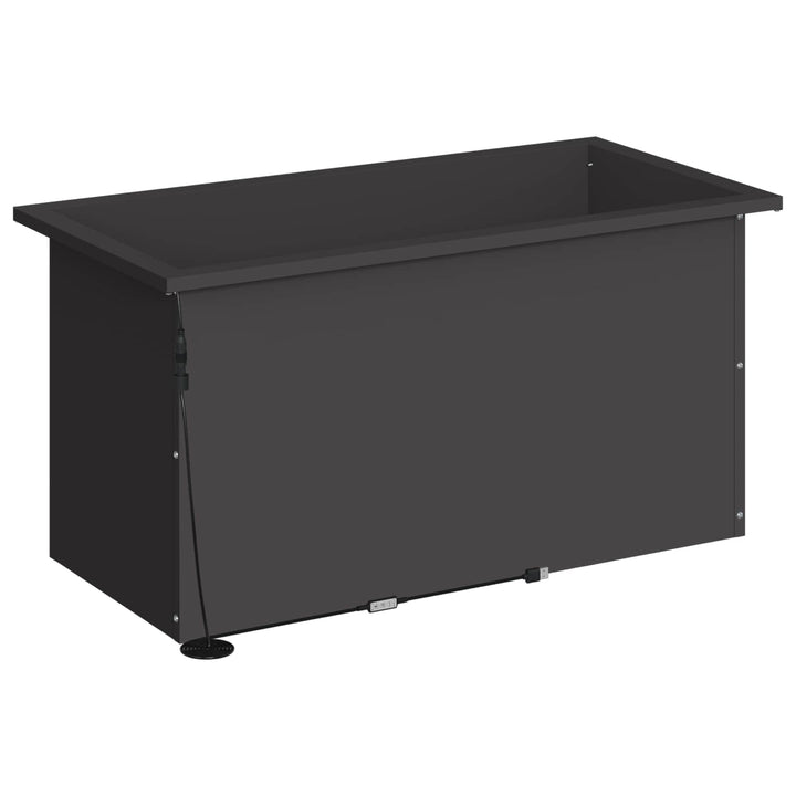 Plantekasse med LED Sort 40 x 80 x 40 cm Stål