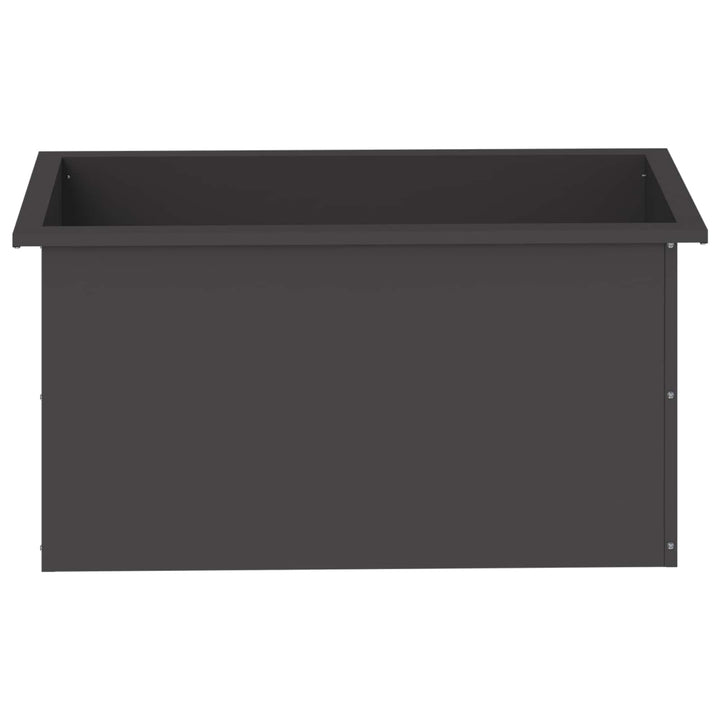 Plantekasse med LED Sort 40 x 80 x 40 cm Stål