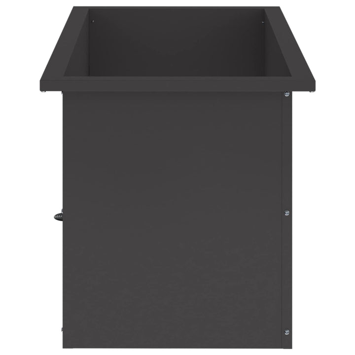 Plantekasse med LED Sort 40 x 80 x 40 cm Stål