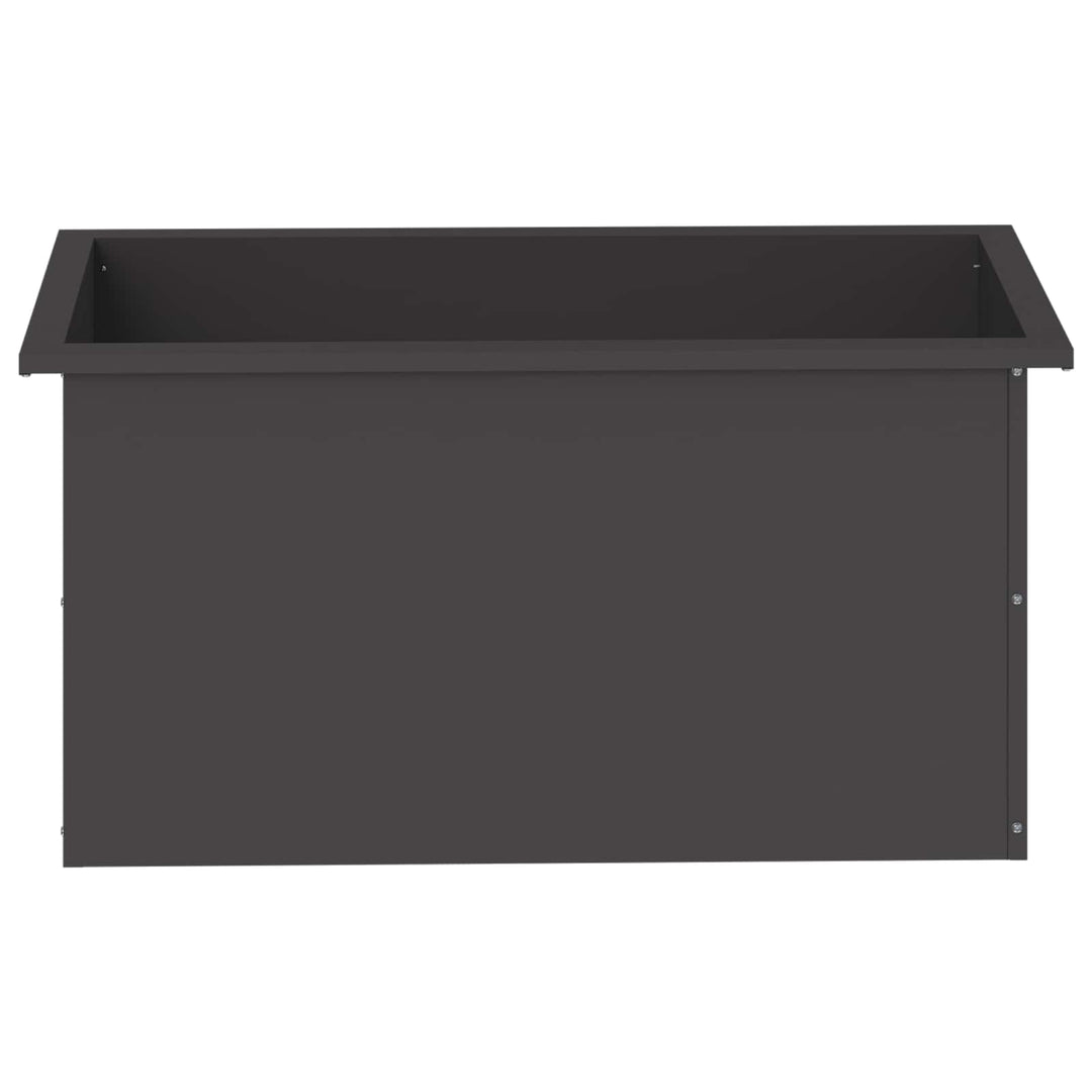 Plantekasse med LED 2 stk. Sort 40 x 80 x 40 cm Stål