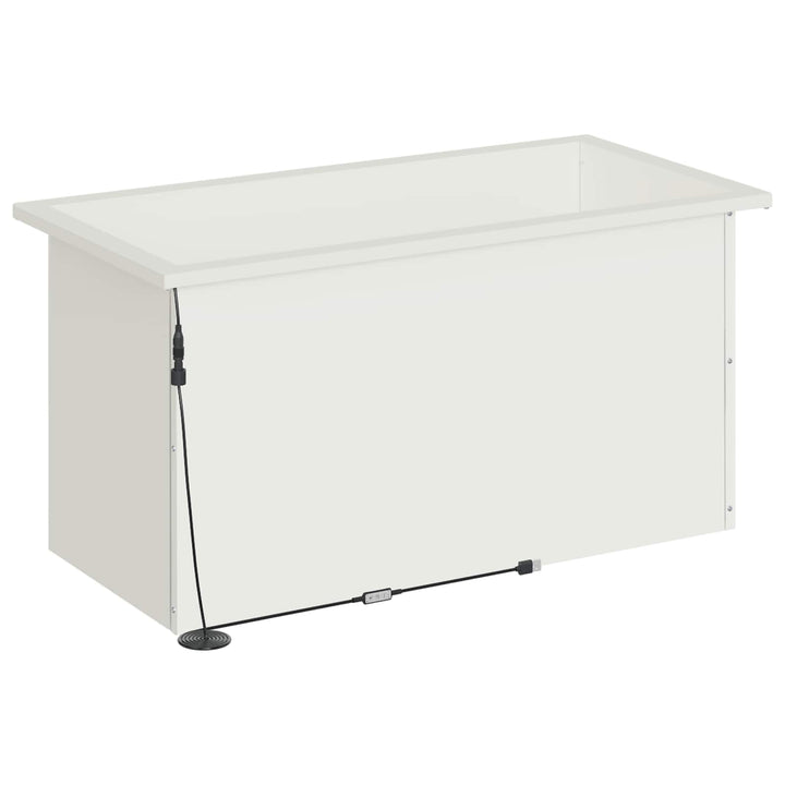 Plantekasse med LED 2 stk. Hvid 40 x 80 x 40 cm Stål