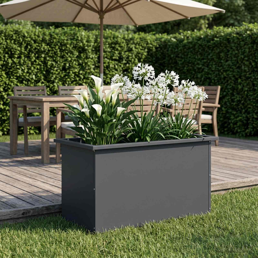 Plantekasse med LED Antracit 40 x 80 x 40 cm Stål