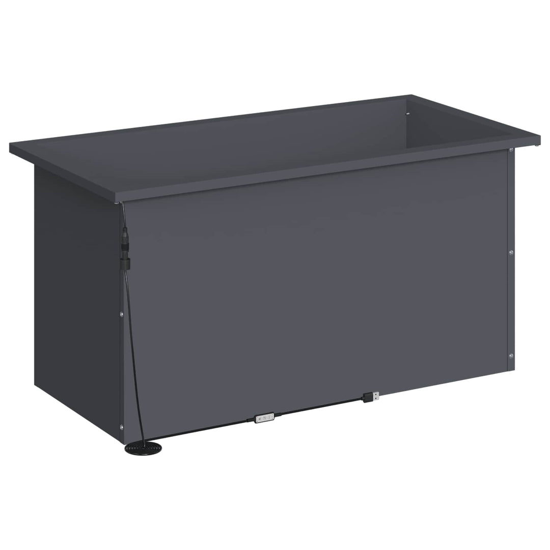 Plantekasse med LED 2 stk. Antracit 40 x 80 x 40 cm Stål