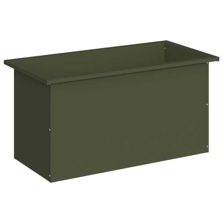Plantekasse med LED Olivengrøn 40 x 80 x 40 cm Stål