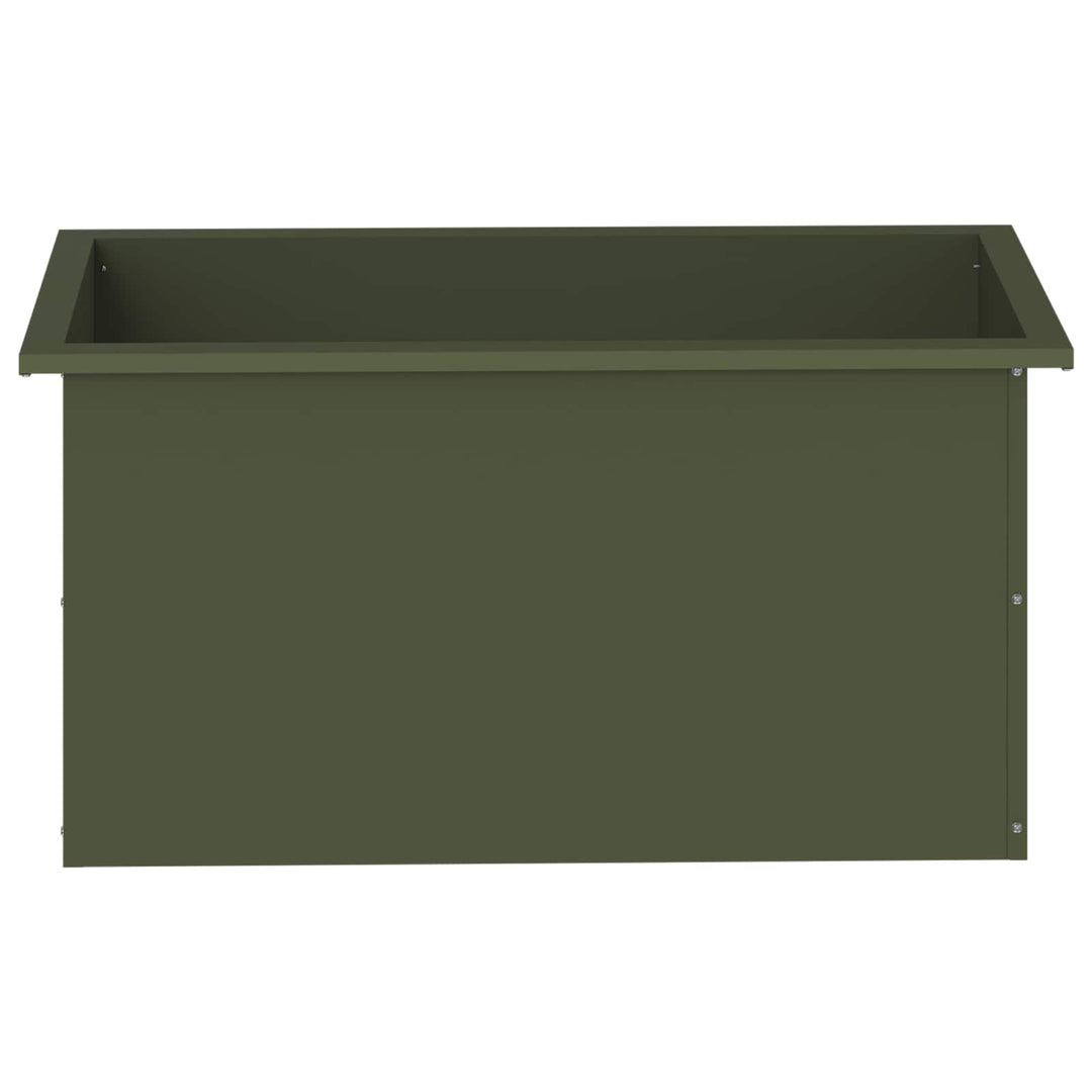 Plantekasse med LED Olivengrøn 40 x 80 x 40 cm Stål