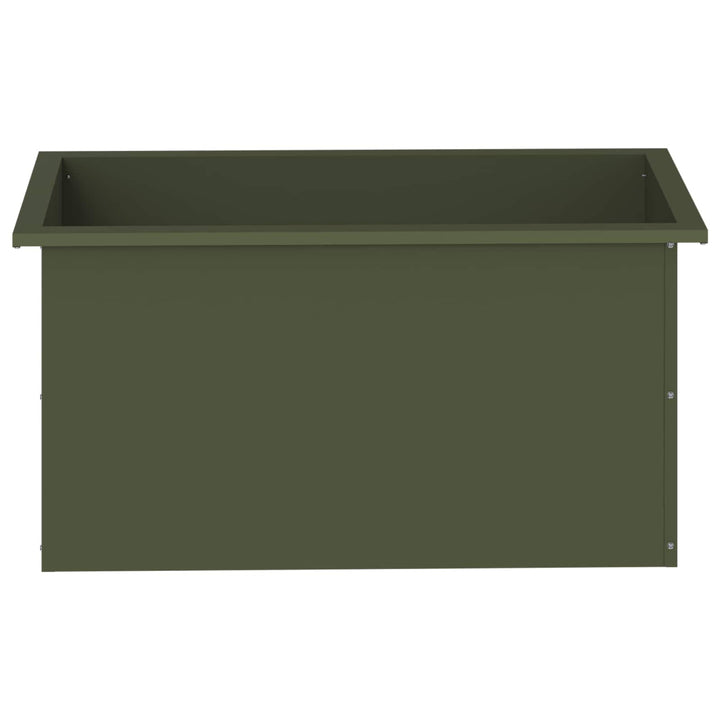 Plantekasse med LED Olivengrøn 40 x 80 x 40 cm Stål