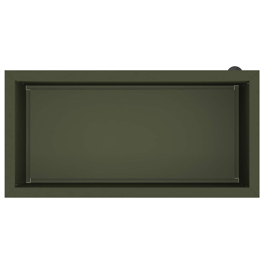 Plantekasse med LED Olivengrøn 40 x 80 x 40 cm Stål