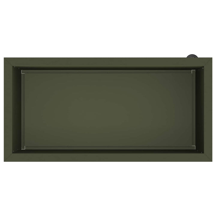 Plantekasse med LED Olivengrøn 40 x 80 x 40 cm Stål