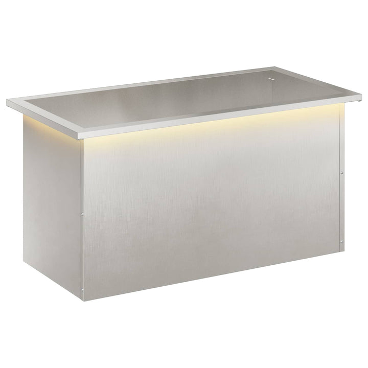 Plantekasse med LED Sølv 40 x 80 x 40 cm Rustfrit stål