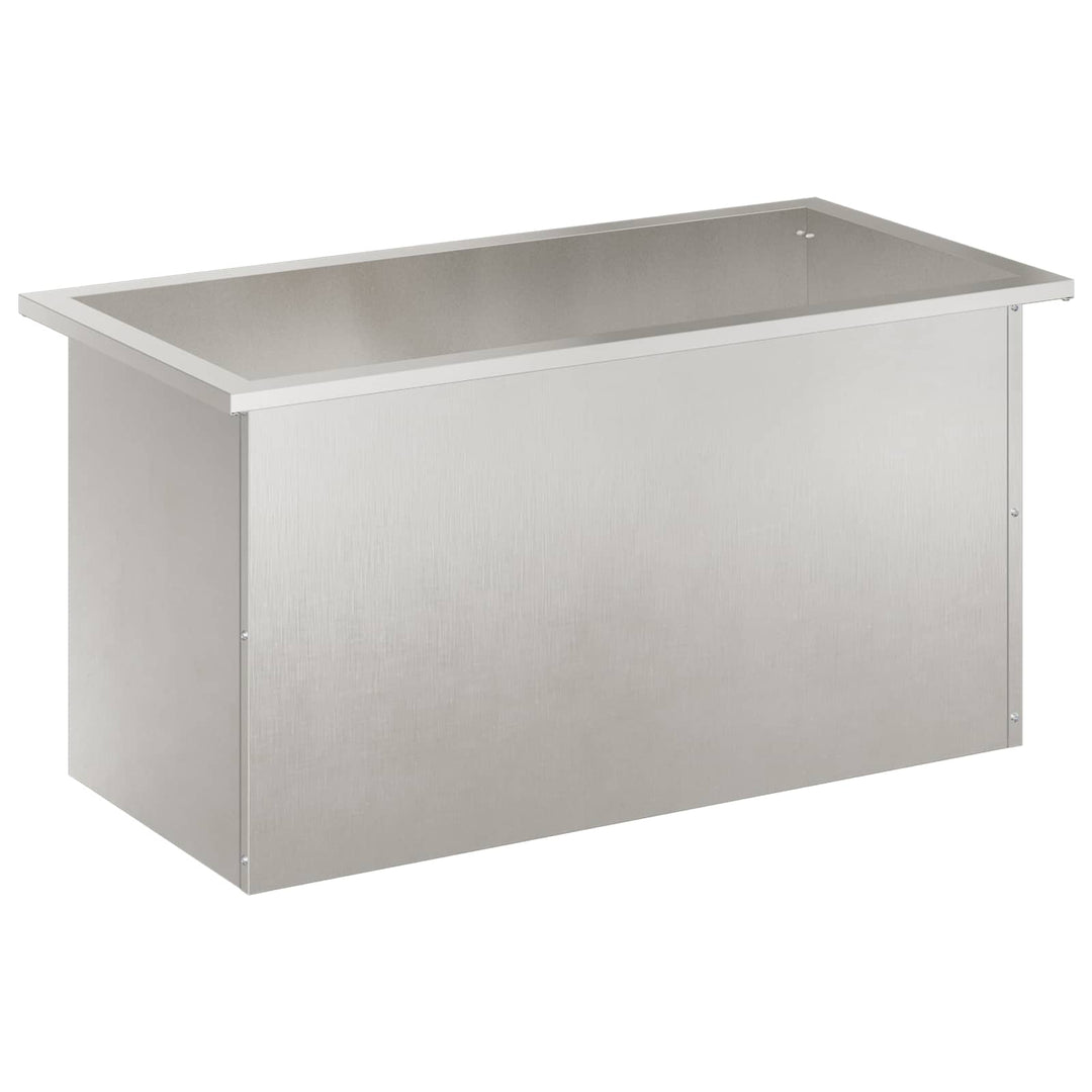 Plantekasse med LED Sølv 40 x 80 x 40 cm Rustfrit stål