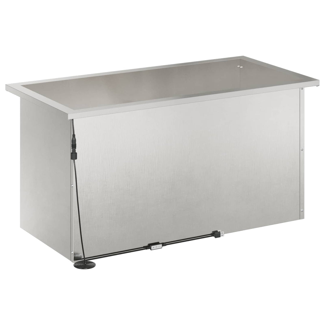 Plantekasse med LED Sølv 40 x 80 x 40 cm Rustfrit stål