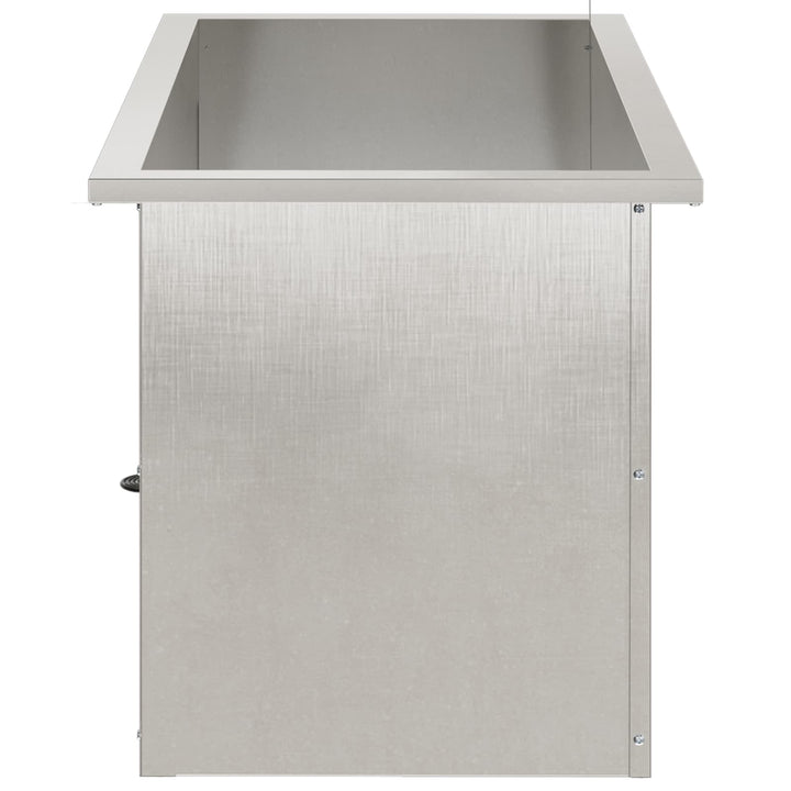 Plantekasse med LED Sølv 40 x 80 x 40 cm Rustfrit stål