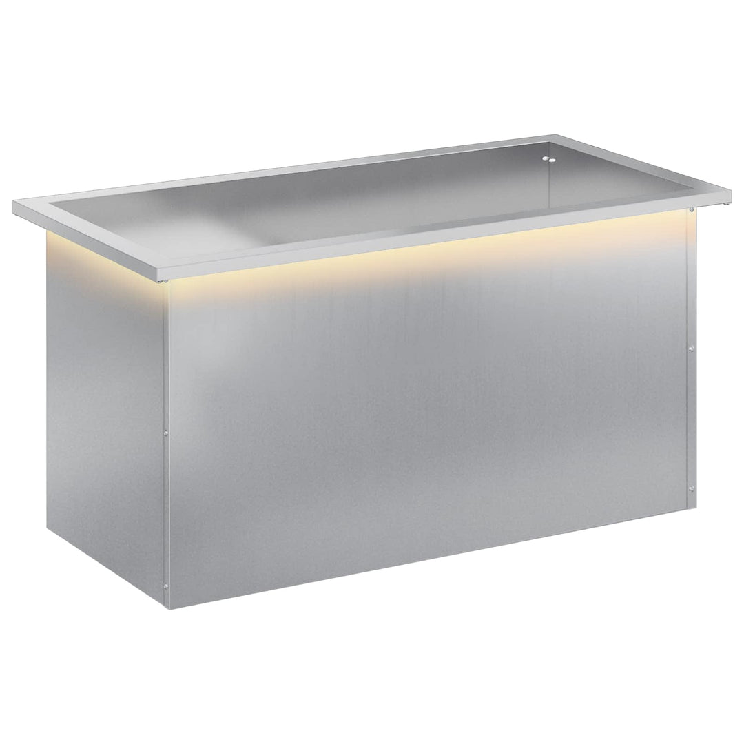 Plantekasse med LED Sølv 40 x 80 x 40 cm Galvaniseret stål