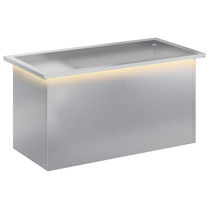 Plantekasse med LED Sølv 40 x 80 x 40 cm Galvaniseret stål
