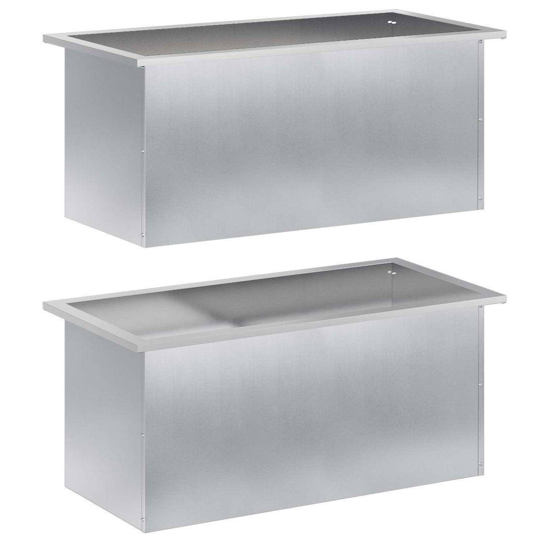 Plantekasse med LED 2 stk. Sølv 40 x 80 x 40 cm