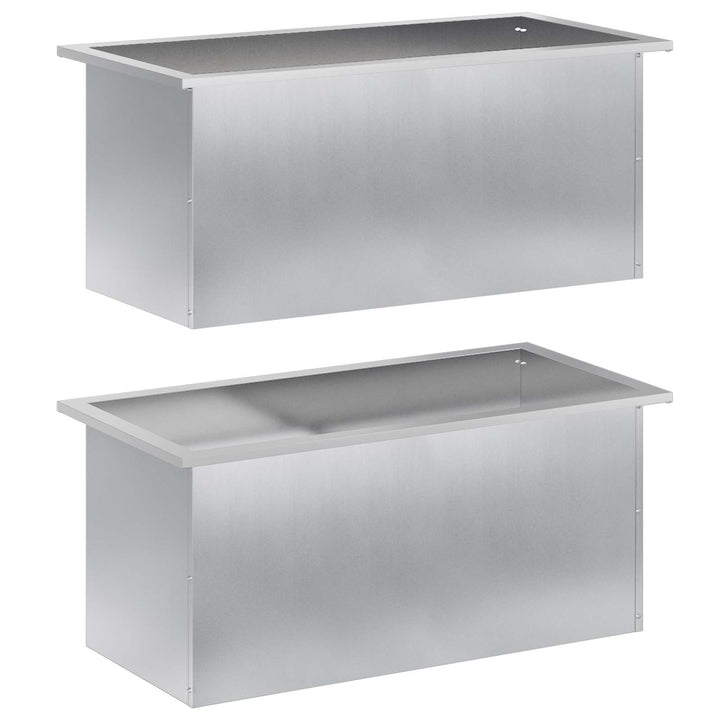 Plantekasse med LED 2 stk. Sølv 40 x 80 x 40 cm