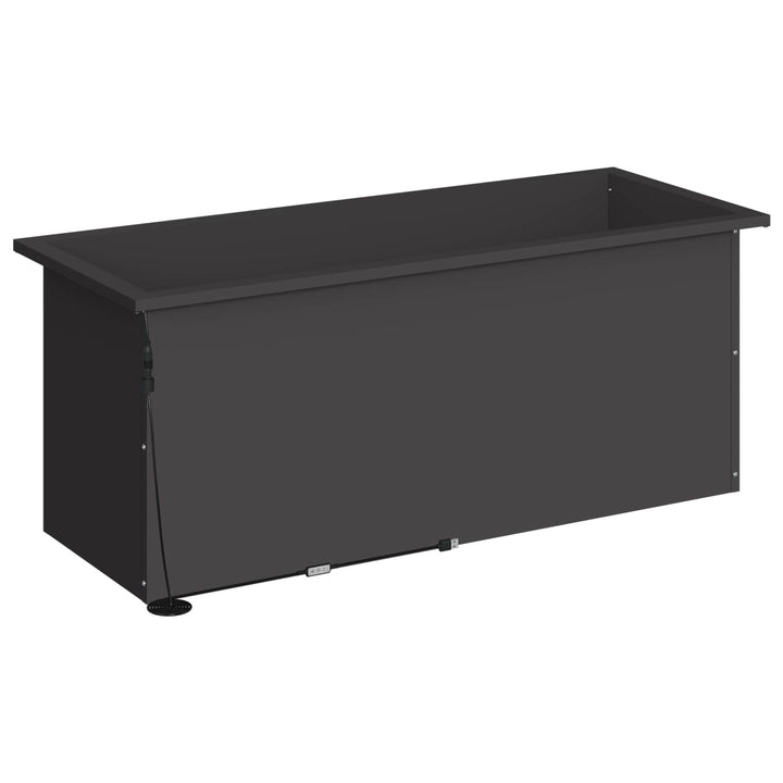 Plantekasse med LED 2 stk. Sort 40 x 100 x 40 cm Stål