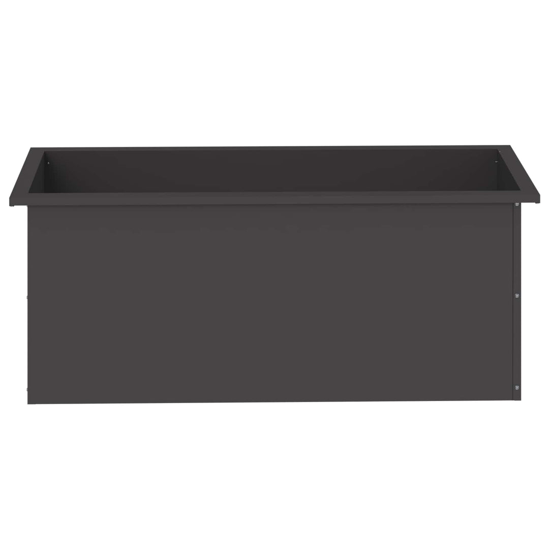 Plantekasse med LED 2 stk. Sort 40 x 100 x 40 cm Stål