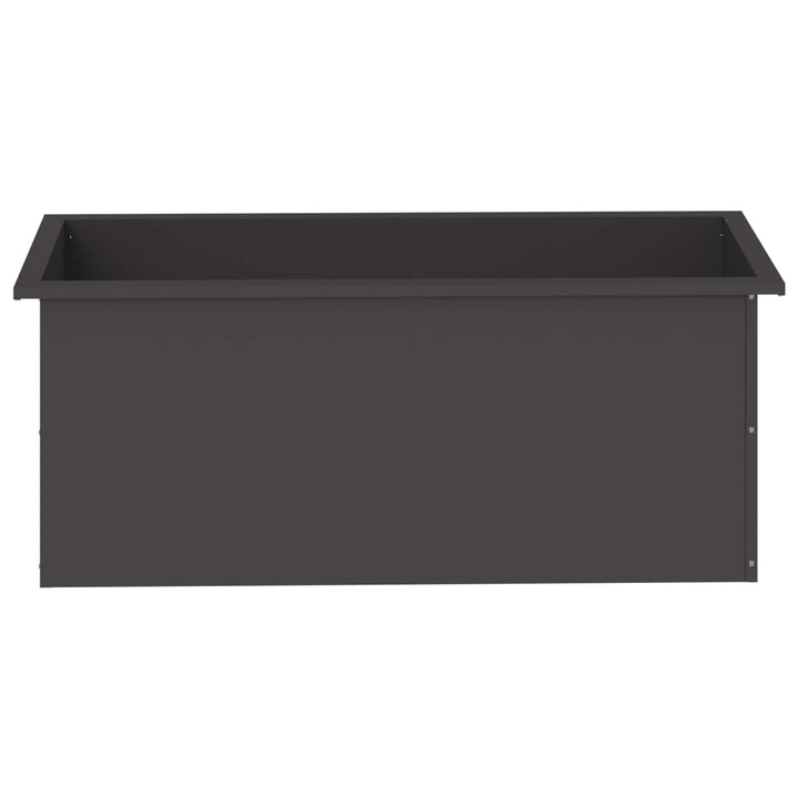 Plantekasse med LED 2 stk. Sort 40 x 100 x 40 cm Stål