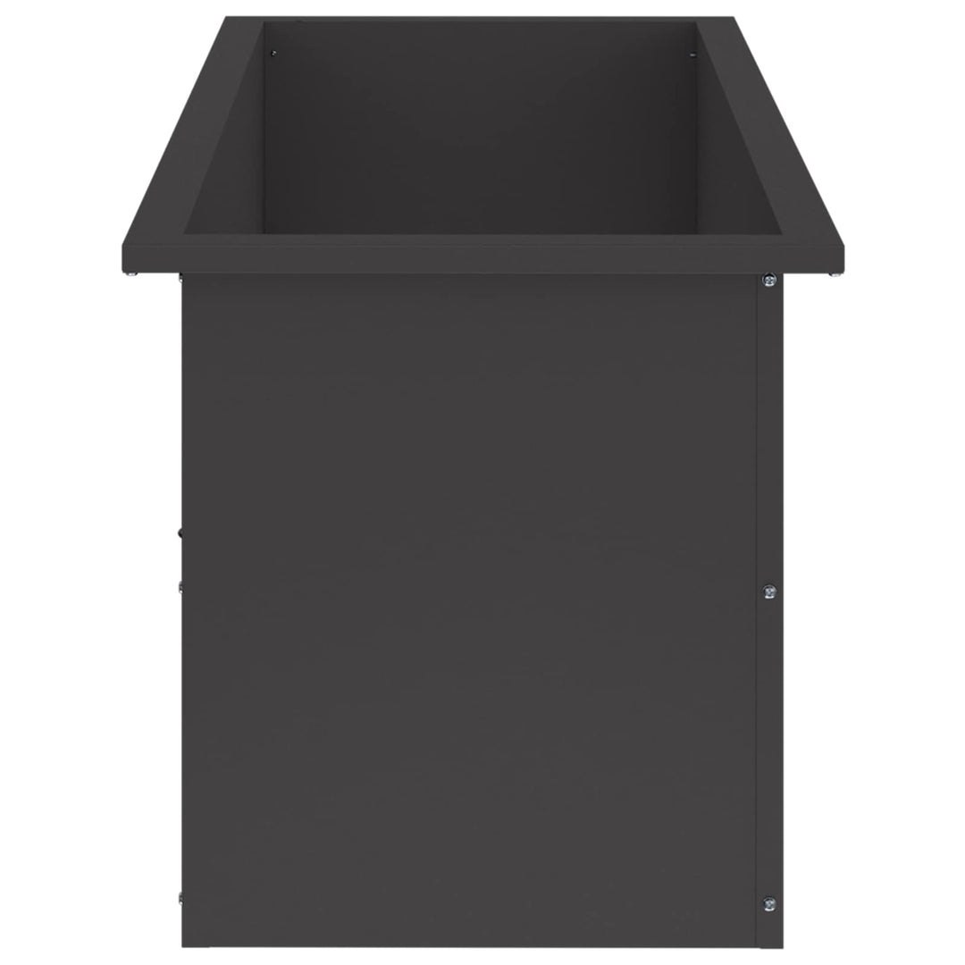 Plantekasse med LED 2 stk. Sort 40 x 100 x 40 cm Stål