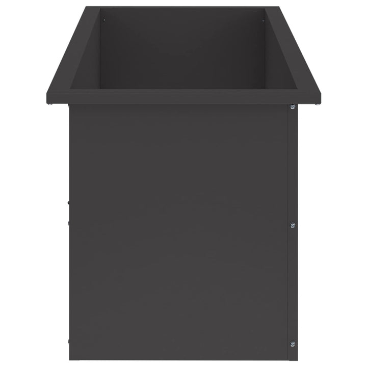 Plantekasse med LED 2 stk. Sort 40 x 100 x 40 cm Stål