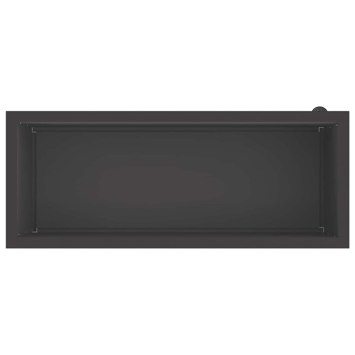 Plantekasse med LED 2 stk. Sort 40 x 100 x 40 cm Stål