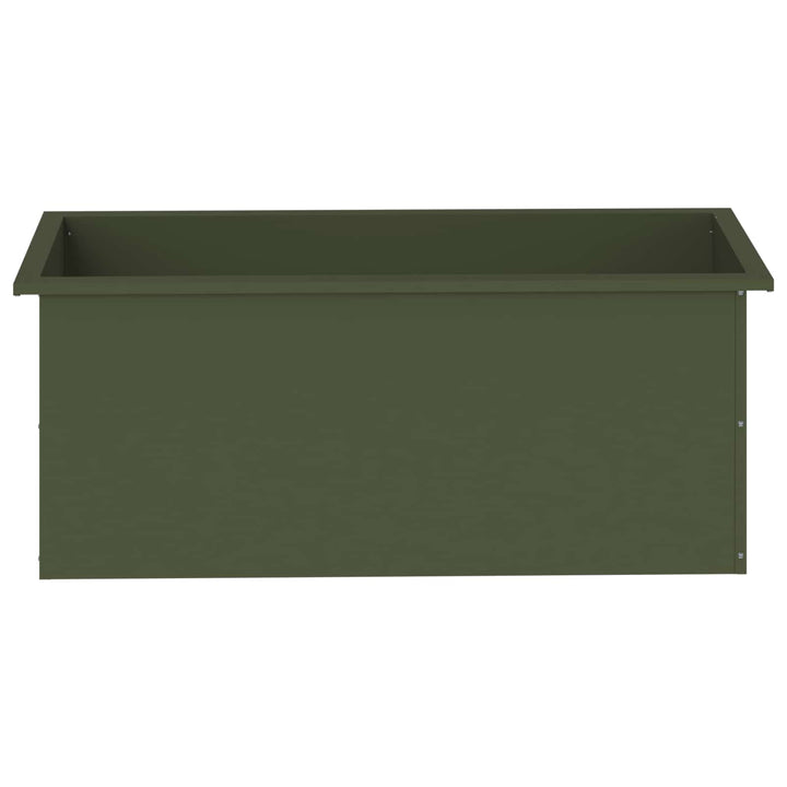 Plantekasse med LED Olivengrøn 40 × 100 × 40 cm Stål