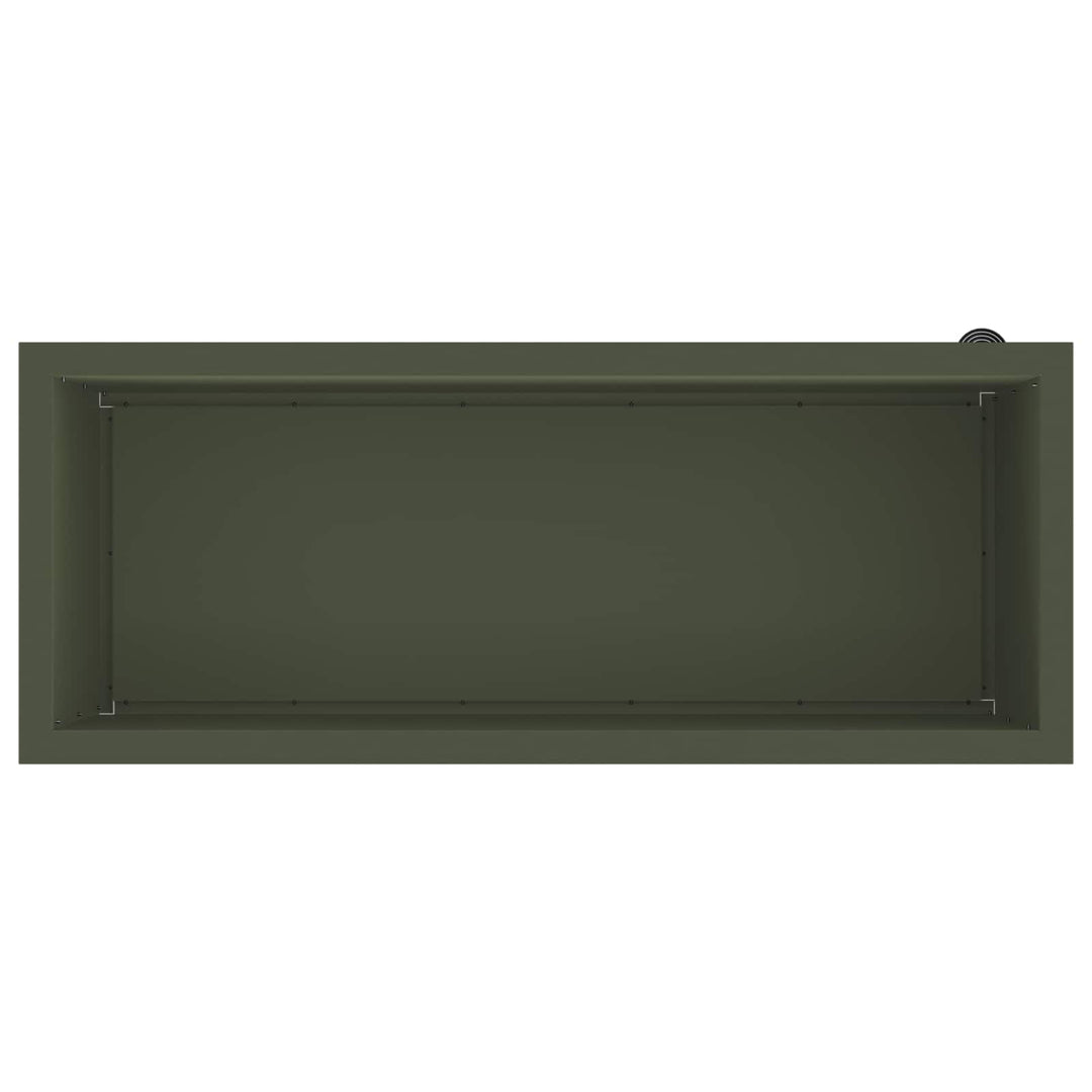 Plantekasse med LED Olivengrøn 40 × 100 × 40 cm Stål