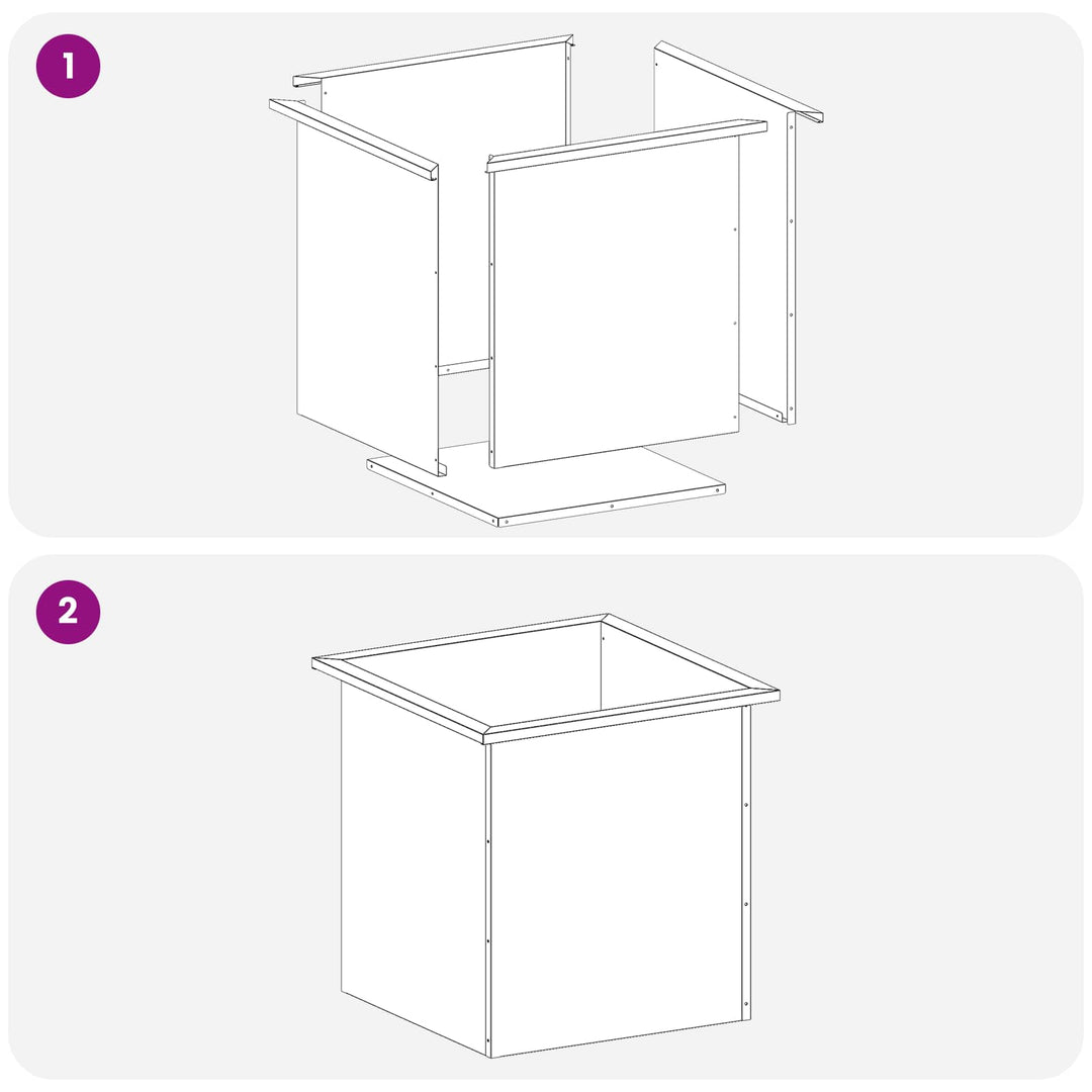Plantekasse med LED 2 stk. Sort 50 × 50 × 48 cm Stål