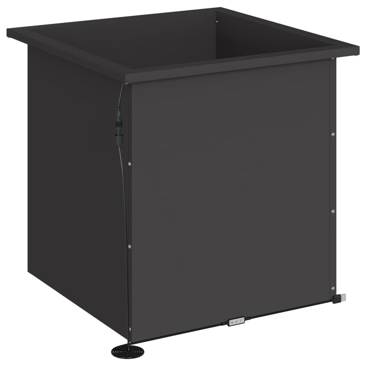 Plantekasse med LED 2 stk. Sort 50 × 50 × 48 cm Stål