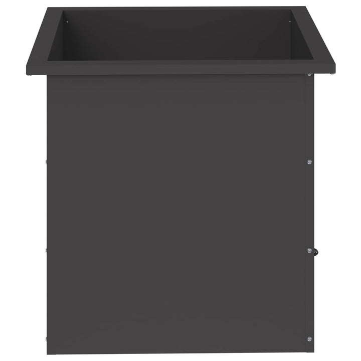 Plantekasse med LED 2 stk. Sort 50 × 50 × 48 cm Stål