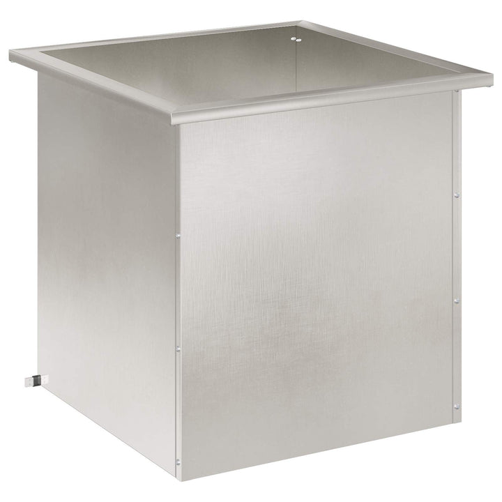 Plantekasse med LED Sølv 50 × 50 × 48 cm Rustfrit stål