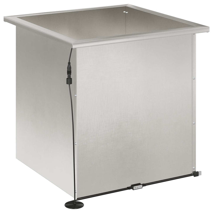 Plantekasse med LED Sølv 50 × 50 × 48 cm Rustfrit stål