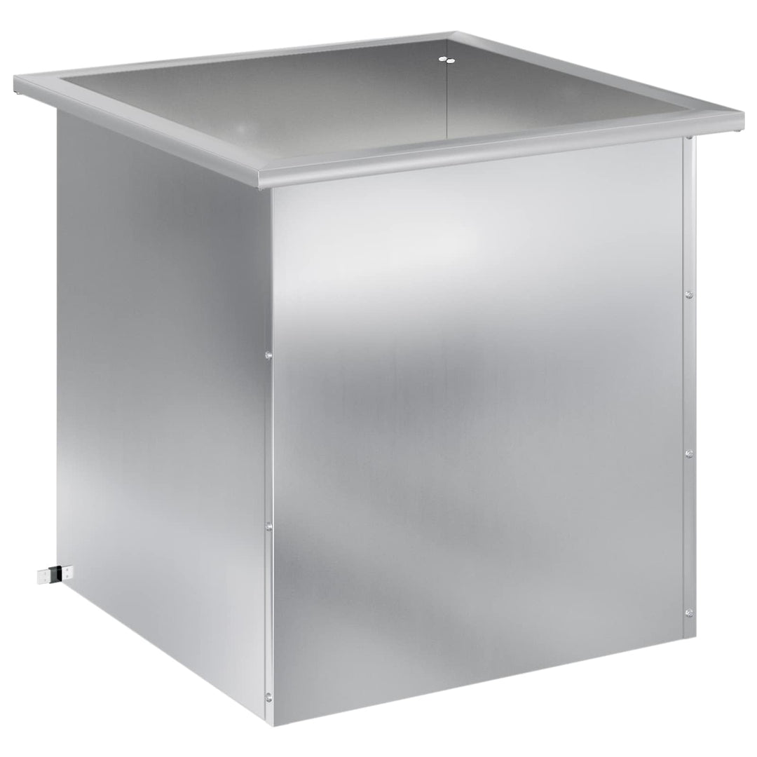 Plantekasse med LED Sølv 50 × 50 × 48 cm Galvaniseret stål