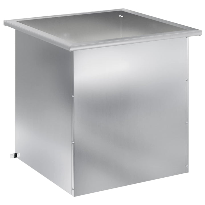 Plantekasse med LED Sølv 50 × 50 × 48 cm Galvaniseret stål