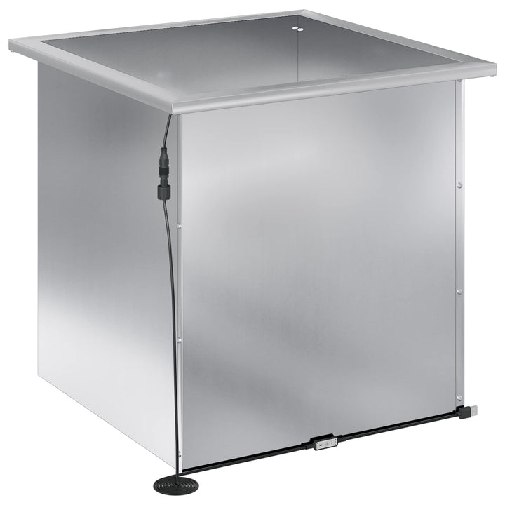 Plantekasse med LED Sølv 50 × 50 × 48 cm Galvaniseret stål