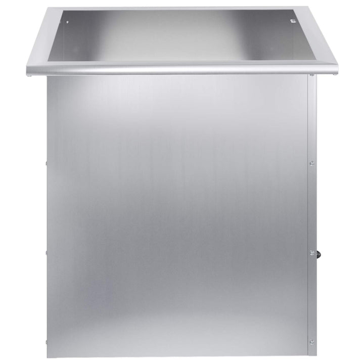 Plantekasse med LED Sølv 50 × 50 × 48 cm Galvaniseret stål