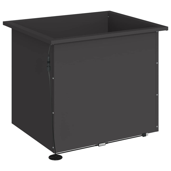 Plantekasse med LED Sort 50 x 60 x 48 cm Stål