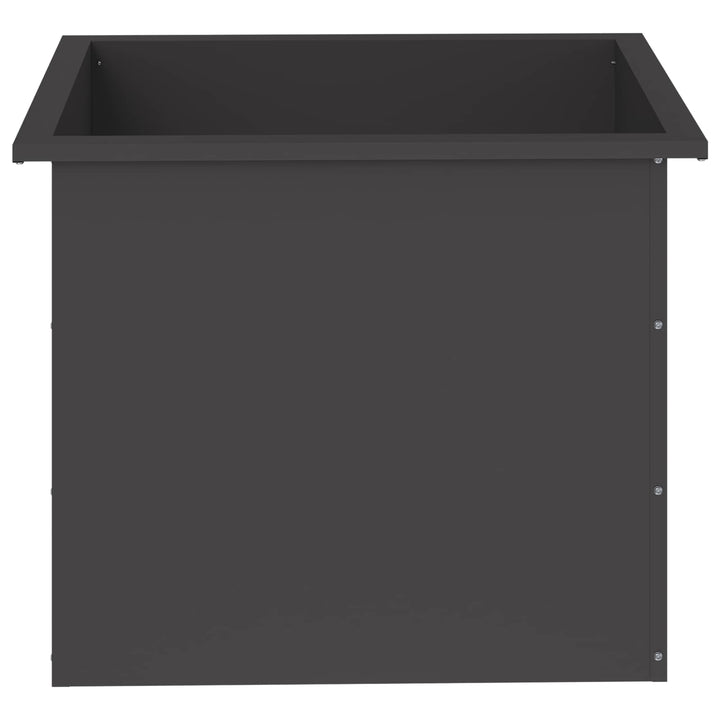 Plantekasse med LED 2 stk. Sort 50 x 60 x 48 cm Stål