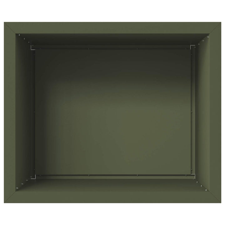 Plantekasse med LED Olivengrøn 50 x 60 x 48 cm Stål