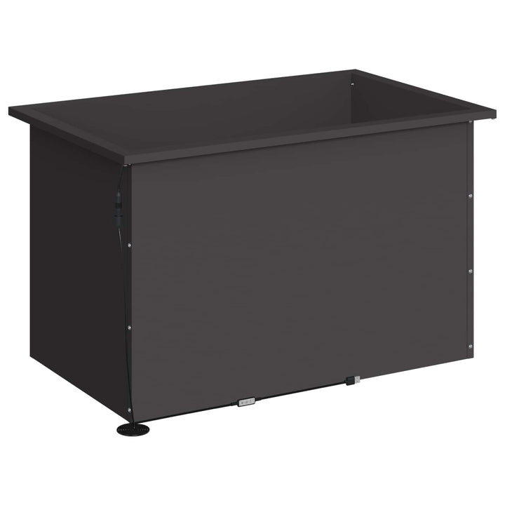 Plantekasse med LED Sort 50 x 80 x 48 cm Stål