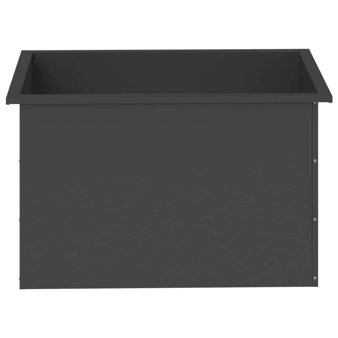Plantekasse med LED Sort 50 x 80 x 48 cm Stål