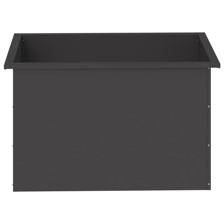 Plantekasse med LED Sort 50 x 80 x 48 cm Stål