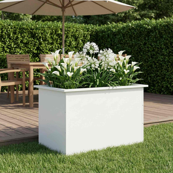 Plantekasse med LED Hvid 50 × 80 × 48 cm Stål