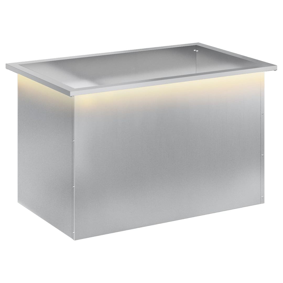 Plantekasse med LED Sølv 50 x 80 x 48 cm Galvaniseret stål