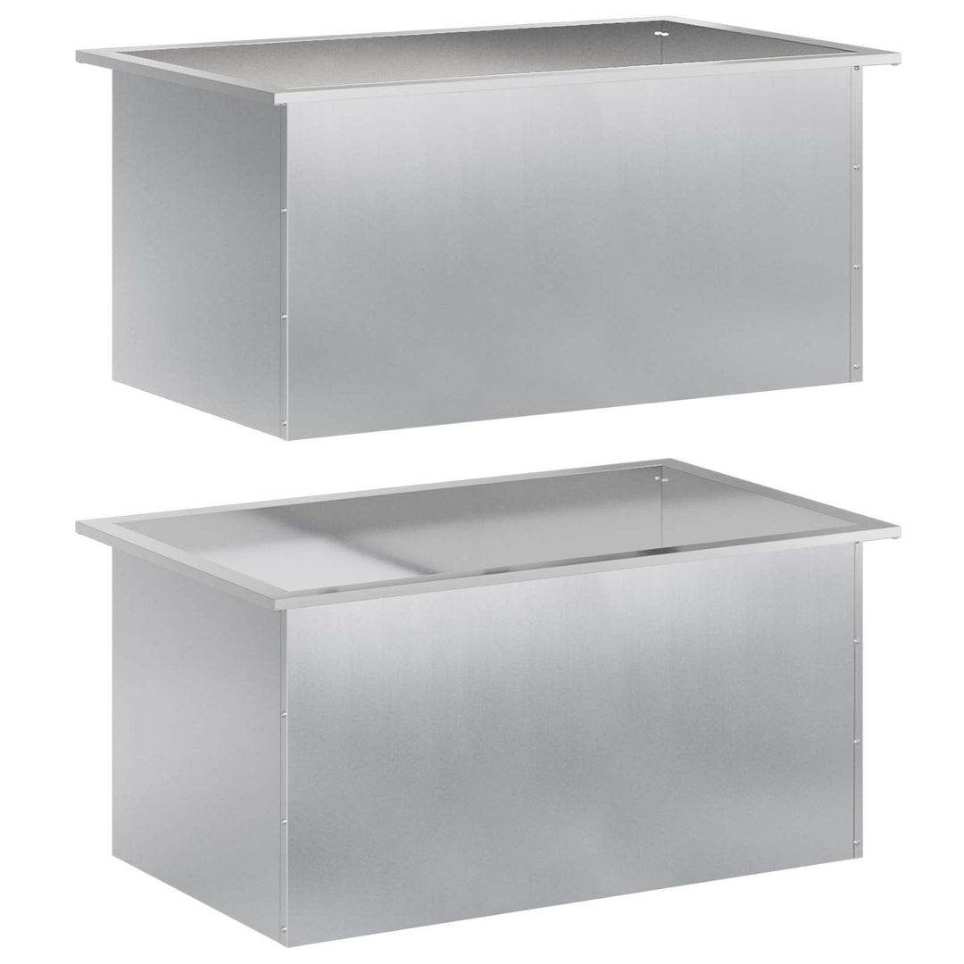 Plantekasse med LED 2 stk. Sølv 50 x 80 x 48 cm