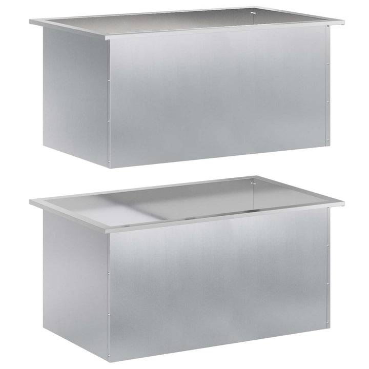 Plantekasse med LED 2 stk. Sølv 50 x 80 x 48 cm