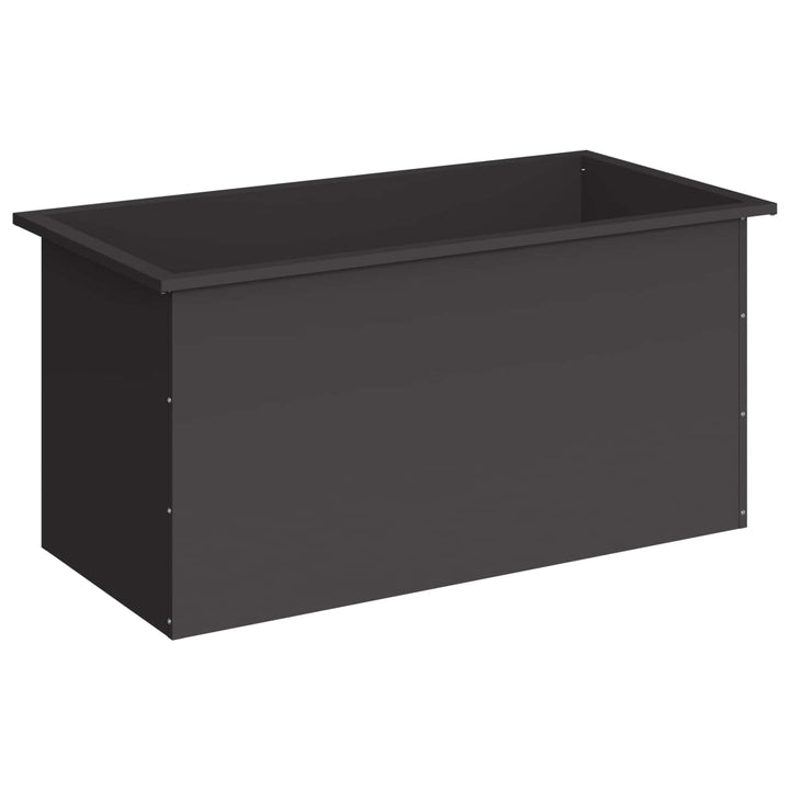 Plantekasse med LED Sort 50 x 100 x 48 cm Stål