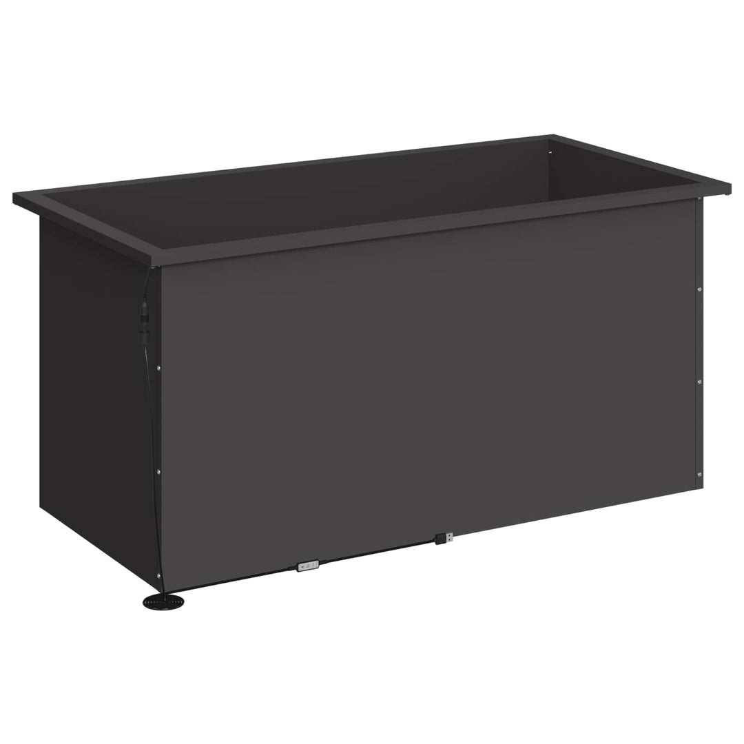 Plantekasse med LED Sort 50 x 100 x 48 cm Stål